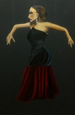 A Dancer, Oil on Black Canvas, 70X50cm, 2012 A Dancer, Oil on Black Canvas, 70X50cm, 2012
