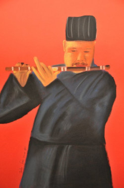 Flute player, pastels, 70X50cm, April 2010 Flute player, pastels, 70X50cm, April 2010